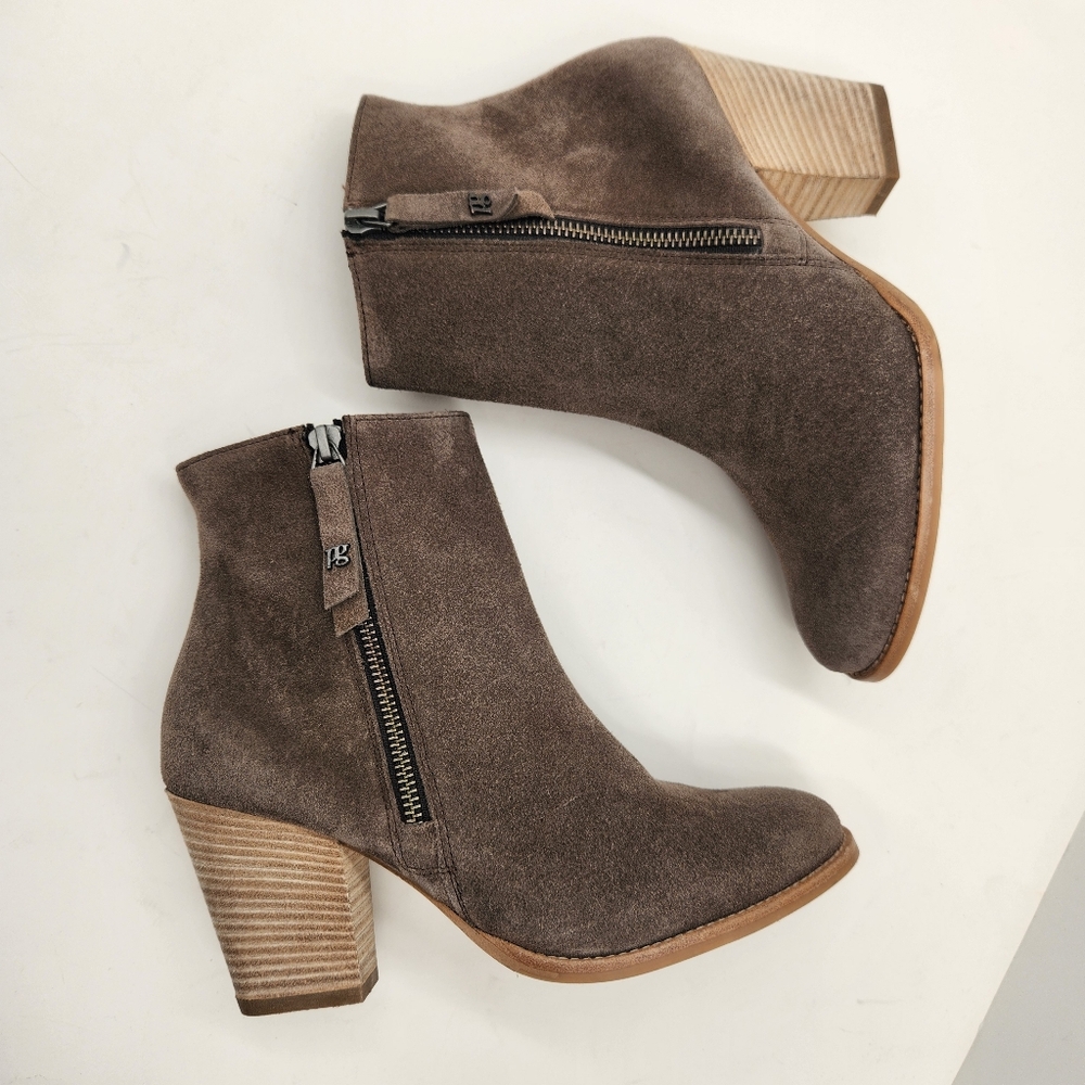 Paul Green Ankle Boots Women's 6.5 Taupe Suede Booties Made In Austria New $440